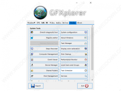 GFXplorer(电脑硬件信息检测软件) v3.16.0.1824免费版